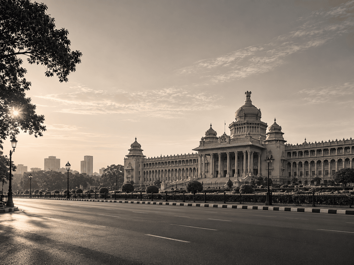 Vidhana Soudha in Bangalore in warm evening light